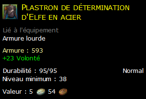 Plastron de détermination d'Elfe en acier