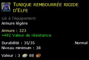 Tunique rembourrée rigide d'Elfe