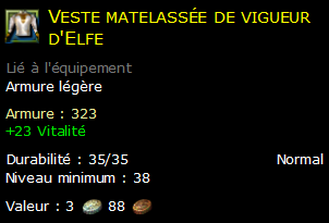 Veste matelassée de vigueur d'Elfe