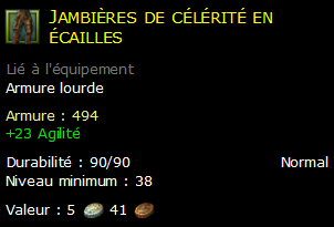 Jambières de célérité en écailles