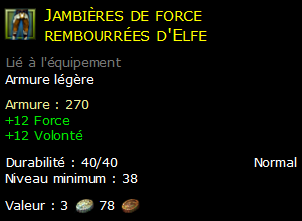 Jambières de force rembourrées d'Elfe