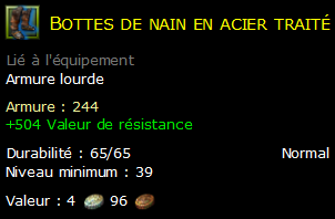 Bottes de nain en acier traité