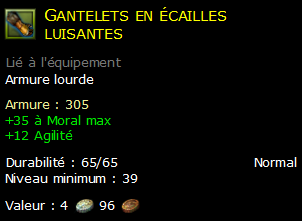 Gantelets en écailles luisantes