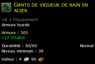 Gants de vigueur de nain en acier