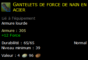 Gantelets de force de nain en acier