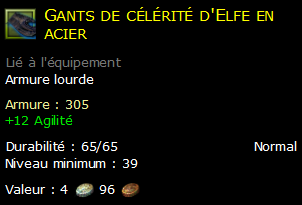 Gants de célérité d'Elfe en acier