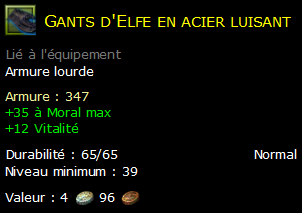 Gants d'Elfe en acier luisant