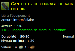 Gantelets de courage de nain en cuir