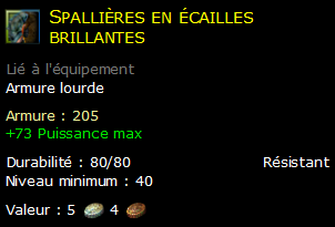 Spallières en écailles brillantes