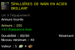 Spallières de nain en acier brillant