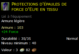 Protections d'épaules de force d'Elfe en tissu