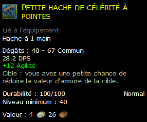 Petite hache de célérité à pointes