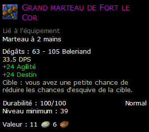 Grand marteau de Fort le Cor