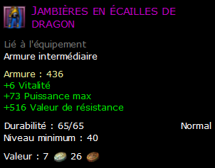 Jambières en écailles de dragon