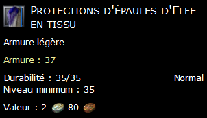 Protections d'épaules d'Elfe en tissu