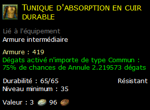 Tunique d'absorption en cuir durable