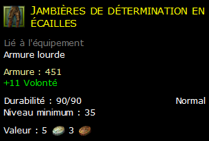 Jambières de détermination en écailles