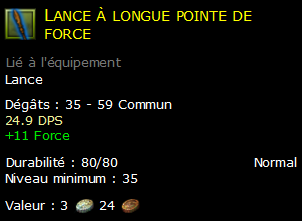 Lance à longue pointe de force