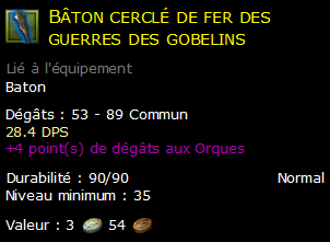 Bâton cerclé de fer des guerres des gobelins