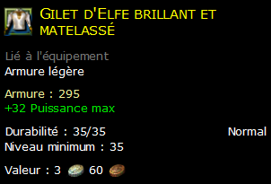 Gilet d'Elfe brillant et matelassé