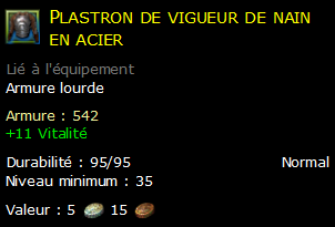 Plastron de vigueur de nain en acier