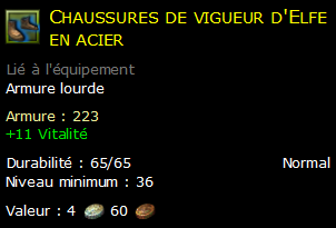 Chaussures de vigueur d'Elfe en acier