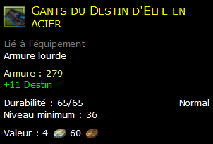 Gants du Destin d'Elfe en acier