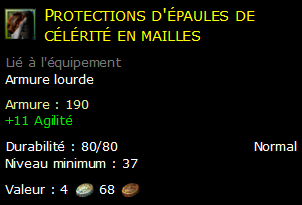 Protections d'épaules de célérité en mailles