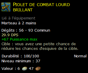 Piolet de combat lourd brillant