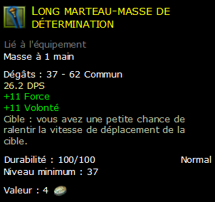 Long marteau-masse de détermination