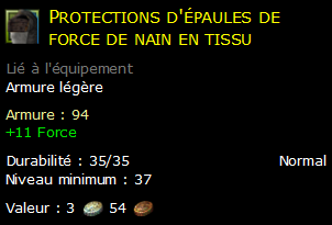 Protections d'épaules de force de nain en tissu