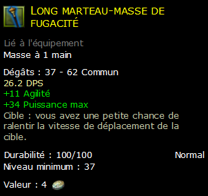 Long marteau-masse de fugacité