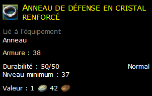 Anneau de défense en cristal renforcé