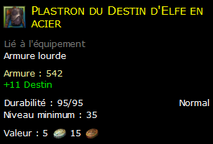 Plastron du Destin d'Elfe en acier