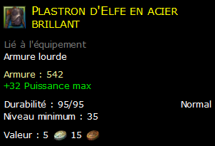 Plastron d'Elfe en acier brillant