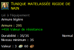 Tunique matelassée rigide de nain