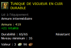 Tunique de vigueur en cuir durable