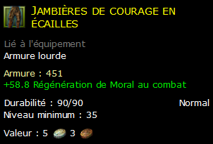 Jambières de courage en écailles