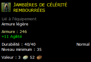 Jambières de célérité rembourrées