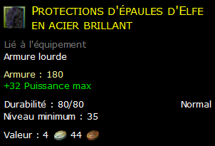 Protections d'épaules d'Elfe en acier brillant