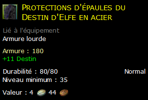 Protections d'épaules du Destin d'Elfe en acier