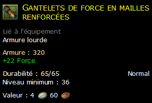 Gantelets de force en mailles renforcées