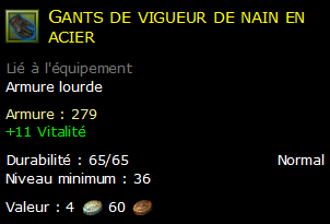 Gants de vigueur de nain en acier