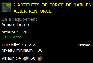 Gantelets de force de nain en acier renforcé