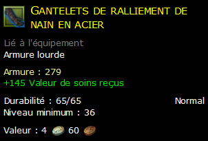 Gantelets de ralliement de nain en acier