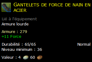 Gantelets de force de nain en acier