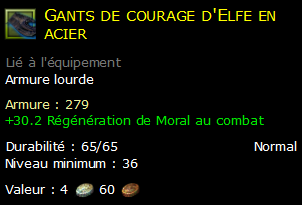 Gants de courage d'Elfe en acier