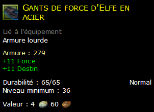 Gants de force d'Elfe en acier