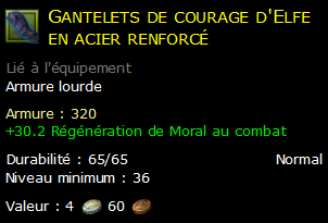 Gantelets de courage d'Elfe en acier renforcé