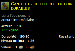 Gantelets de célérité en cuir durables